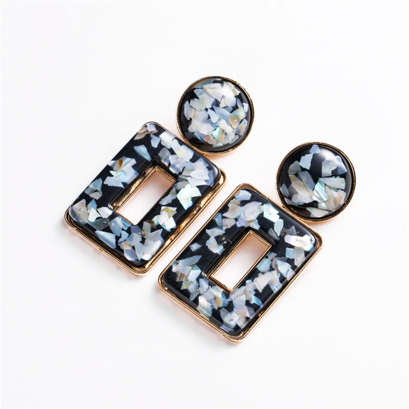 Большие серьги-подвески популярные женские вечерние квадратные серьги из