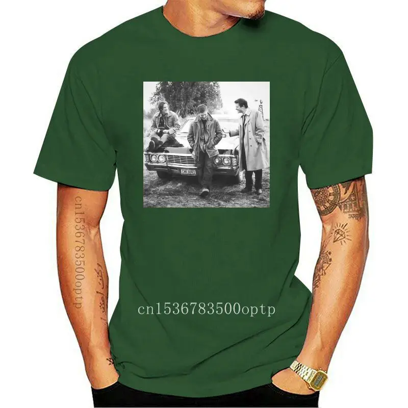 

Fashion Cool Men T shirt men Funny tshirt Supernatural Castiel Customized Printed T-Shirt