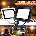 Уличный светодиодный прожектор с пассивным ИК датчиком движения, точечный водонепроницаемый садовый светильник для улицы, ландшафтное освещение, 100 Вт, 50 Вт, 30 Вт, 20 Вт, 10 Вт