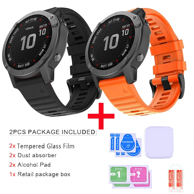 Ремешок силиконовый для смарт часов Garmin Fenix 6 6X Pro 5X Plus 5 быстросъемный браслет с 2
