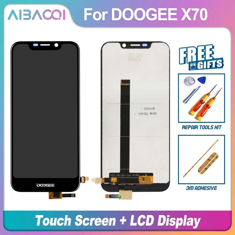AiBaoQi 5,5 дюймовый сенсорный экран+ 540x1132 ЖК-дисплей в сборе, замена для телефона Doogee X70 Android 8,1