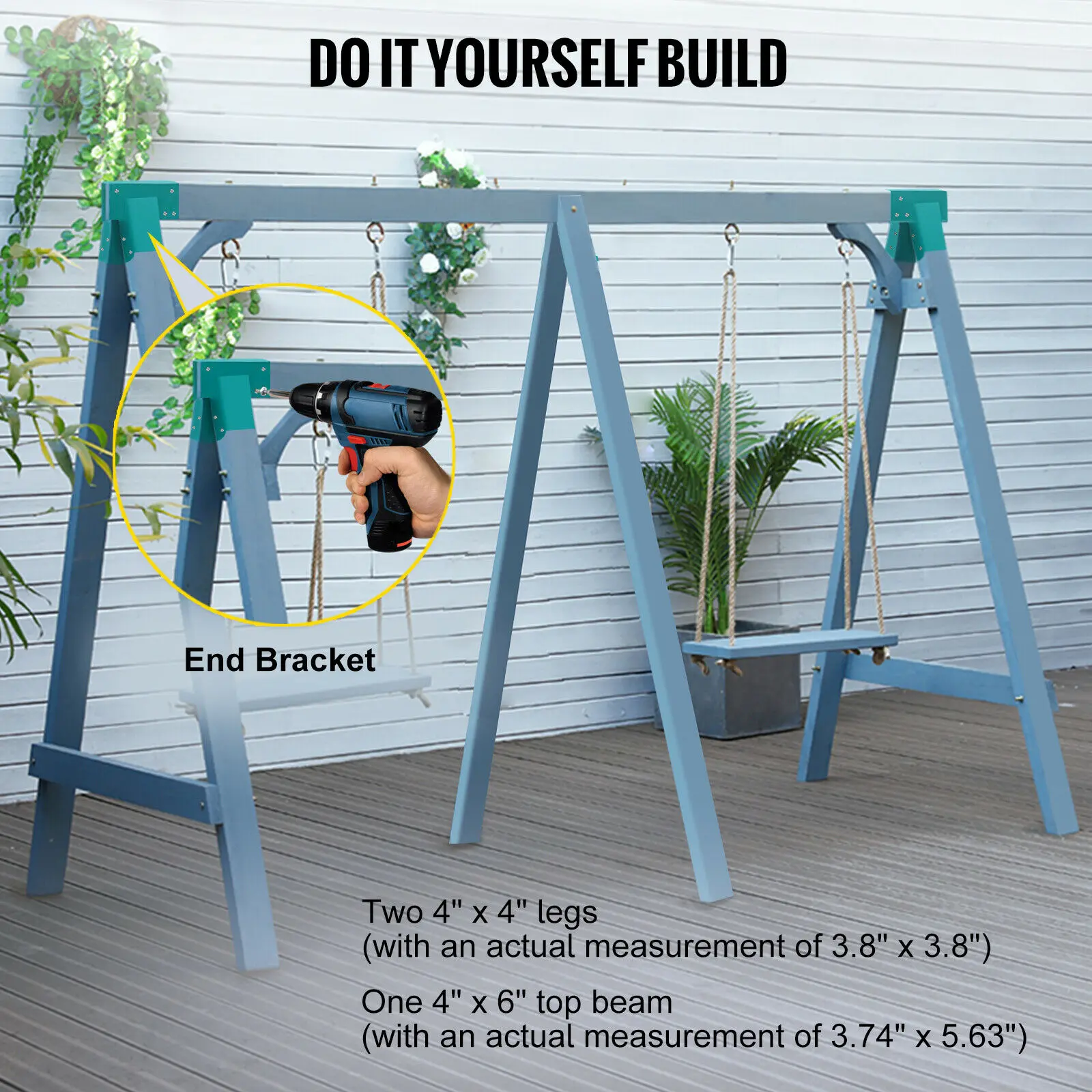 

Зеленые сверхпрочные стальные кронштейны с порошковым покрытием, 2 шт., 1-2-3 A-Frame, комплект качелей, фиксированные Аксессуары