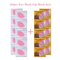 20pcs eye mask lip mask skin care sets moisturing nourishing labial lips mask anti aging dark circles eye patches face care set