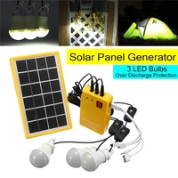 solar light usb charger home system solar power panel generator kit with 3 led bulb light emergency outdoor lighting for camping