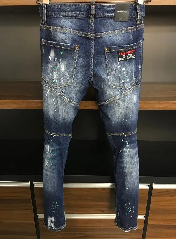 2020 Authentic classic Dsquared2 New streetwear Denim Designer Hole Jeans High Quality Ripped for Men clothing Size 44-54 A357
