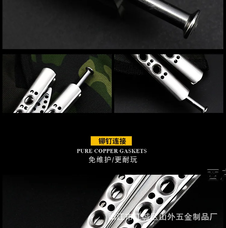 Тренировочный тренировочный нож бабочка складной из нержавеющей стали с тупым