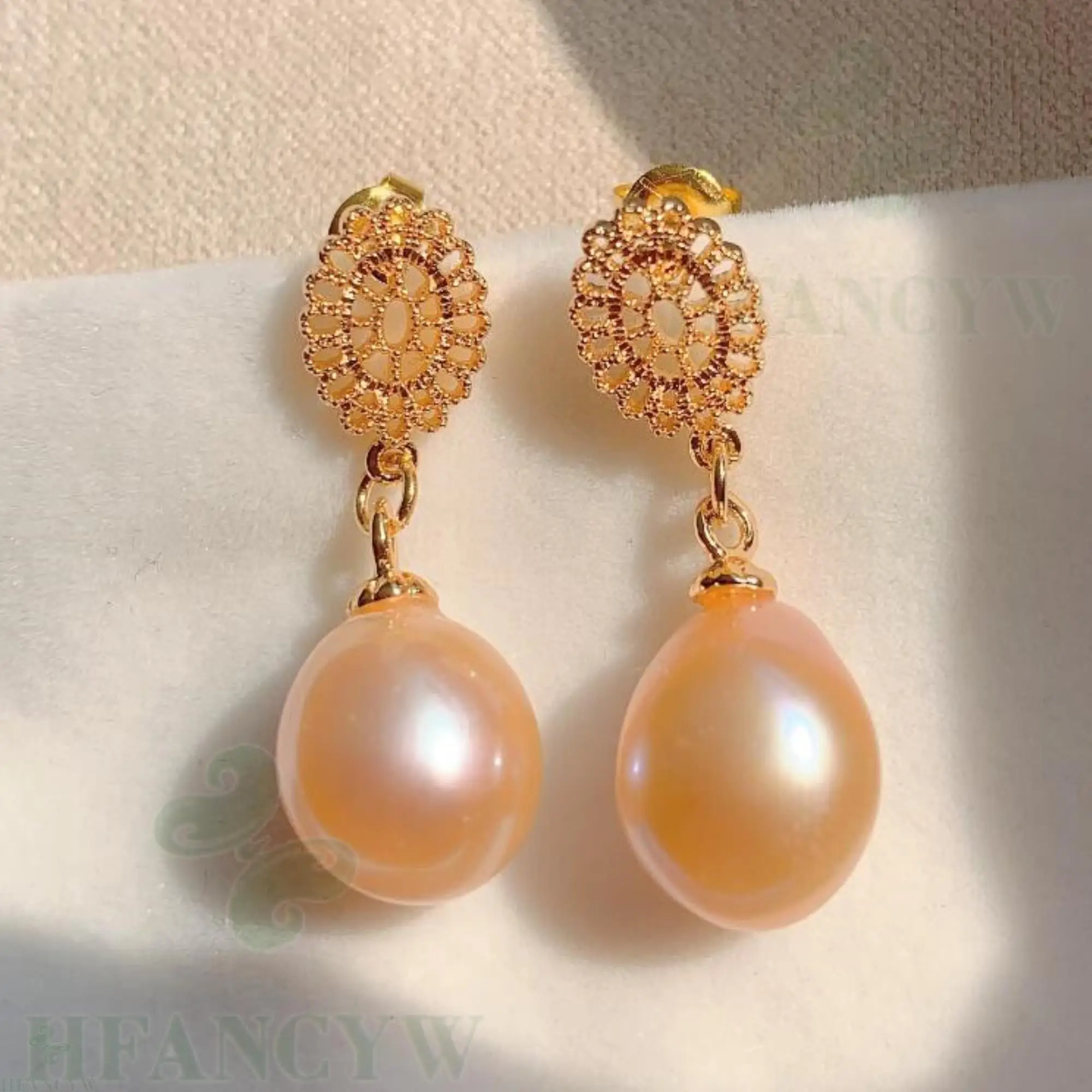 Серьги из розового жемчуга в стиле барокко золотые серьги капельки с крючком