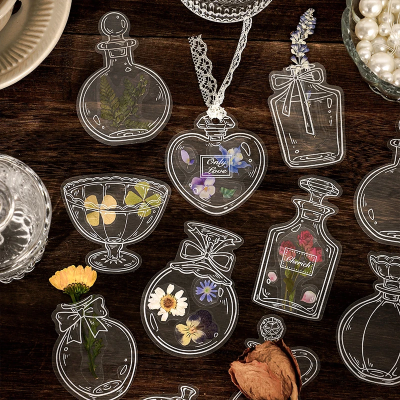 

20 шт. винтажный прозрачный контейнер в бутылке, тематическая наклейка для домашних животных, упаковка «сделай сам», дневник, украшение для ж...