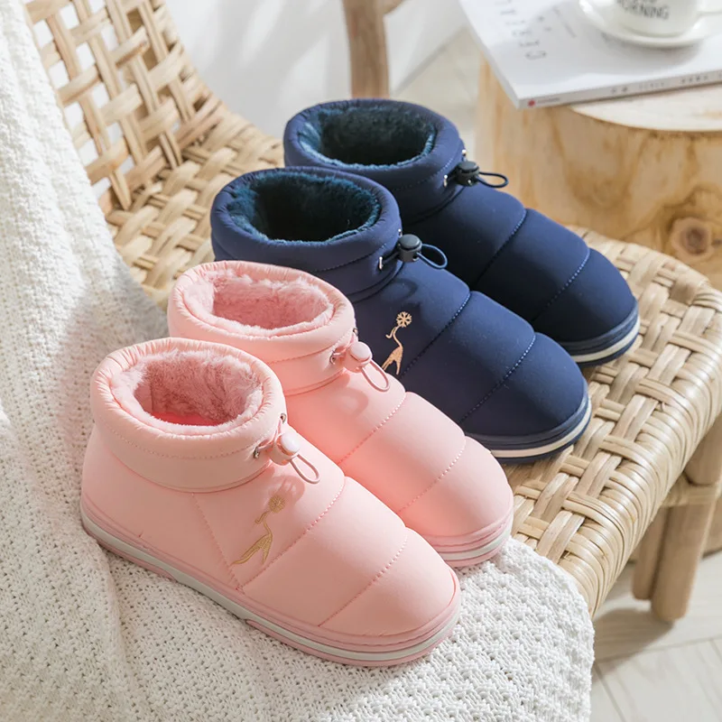 Women Winter Shoes Warm Waterproof Flats Comfort Plush Shoes Woman Ladies Boys Girls Home Indoor Outdoor Cotton Fabric Shoes
