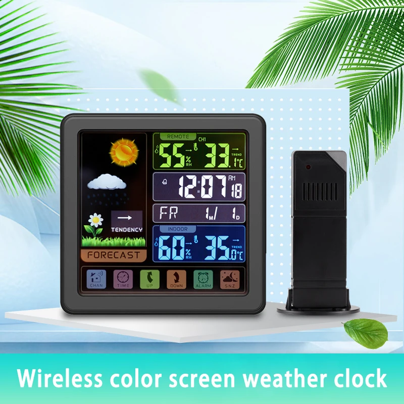 

Часы Беспроводные с сенсорной кнопкой для прогноза погоды, креативные часы для дома и улицы, измеритель температуры и влажности