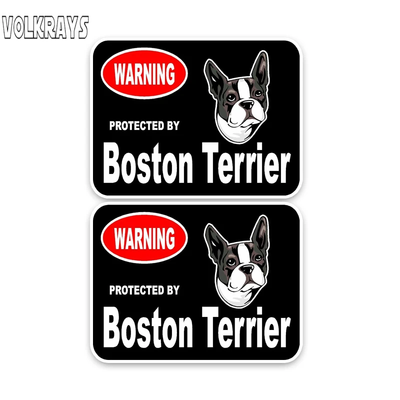 Volkrays 2 X креативные автомобильные стикеры Boston Terrier Guard аксессуары для собак