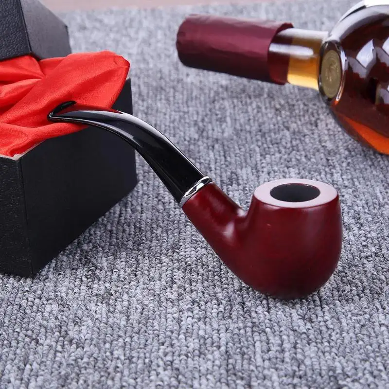 14 см Ретро курительная трубка из массива дерева ручной работы Коричневая