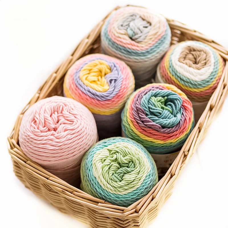 100 г * 5 шариков радужного хлопка ручной работы сделай сам Вязание Шерсть молоко