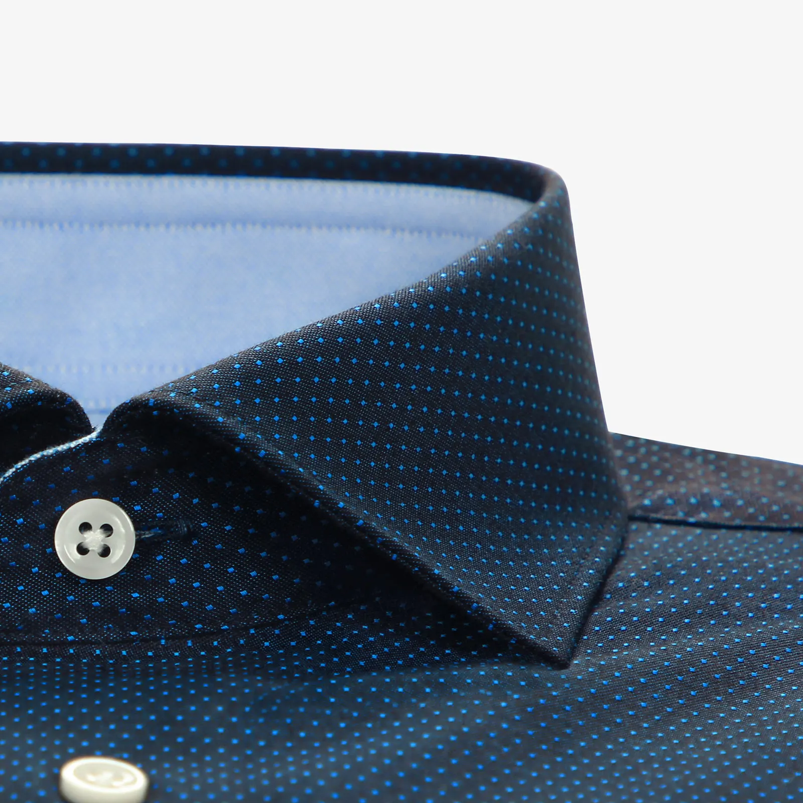 Smart Five с круглым воротником длинным рукавом мужские нарядные рубашки Slim Fit Dot