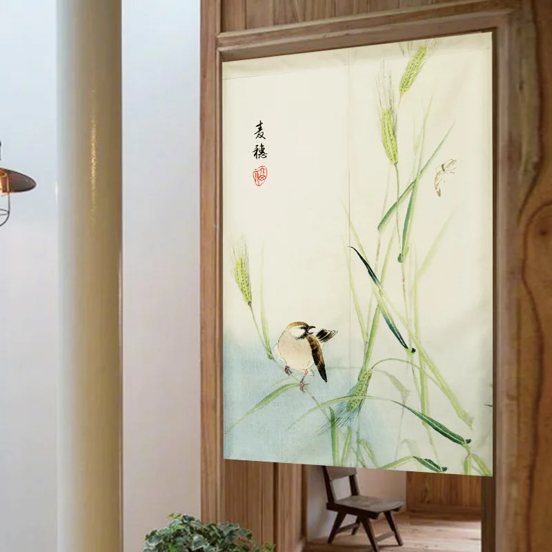 Китайская дверная занавеска с цветами и птицами для дома спальни кухни
