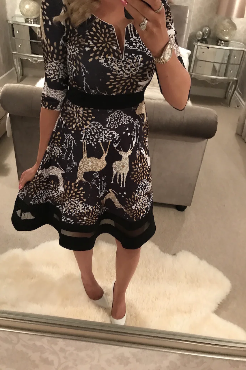 Женское платье с v образным вырезом Осень зима 2019 рождественское Санта Клауса