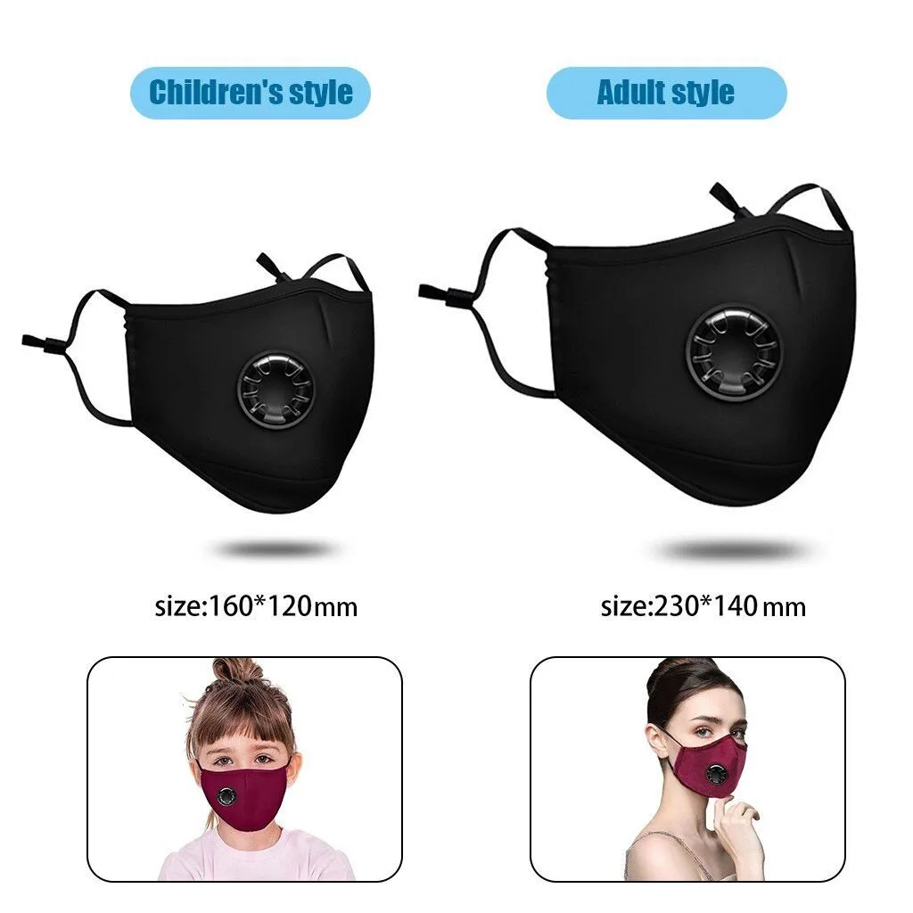 

4PCS + 8 Filters Set Adult Unisex Blue Cotton Mask Reusable Dustproof PM2.5 Windproof Foggy Haze Pollution Respirator Face Mask
