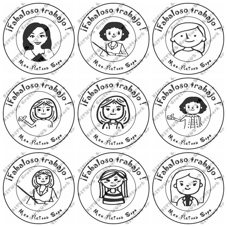 

40 мм Theacher'S по индивидуальному заказу Фоточувствительный своими руками, на заказ само-inking name штемпельная Резина круглая и овальная для скрап...