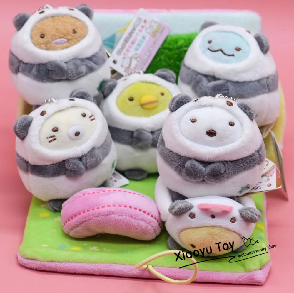 6 шт./компл. Kawaii San-X Сумико гураши угловой био перевернутый к Панде японский аниме плюшевая игрушка чучела Животные Кукла кулон девушка подарок
