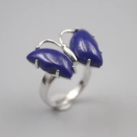 genuineoriginal silver 925 ring for women lapis lazuli butterfly gemstone ring us 6 9
