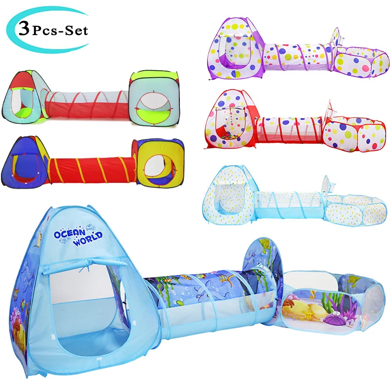 Детская комнатная туннельная палатка игрушки 3 шт.-набор забавные для бассейна