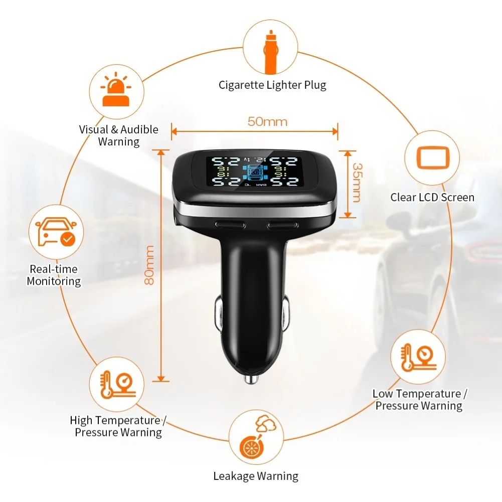TPMS LCD Wireless Car Tire Pressure Monitoring System with External Sensor Kit | Автомобили и мотоциклы