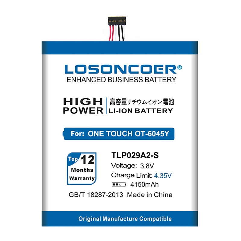 LOSONCOER TLP029A2 4150 мА/ч, TLP029A2-S Батарея для Alcatel One Touch Idol 3 I806 6045K TLp029AJ Pop 3 5," 6045Y OT-5025/5025D