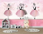 Индивидуальные обои 3D скандинавские ins розовые балетки Девочки Детская комната фон для стены танцевальная комната украшение роспись бумажные обои
