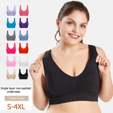 Women's Seamless Bra No pad Brassiere Underwear Bralette Bras For Women Sports Bra Plus Size BH S M L XLXXL XXXL;XXXXL