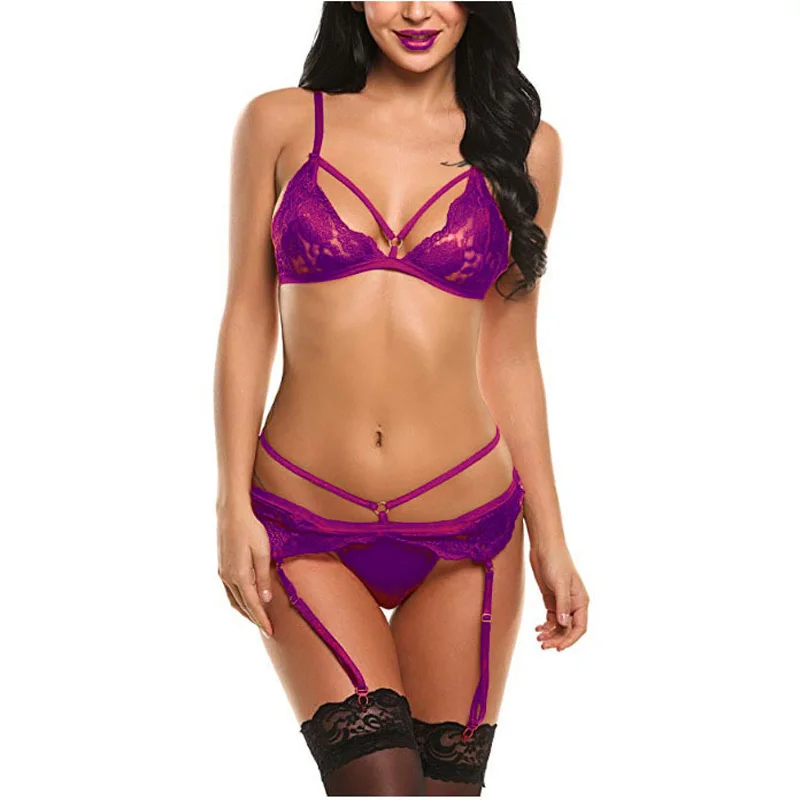 Женское нижнее белье Babydoll сексуальное бюстгальтер и трусики с подвязками