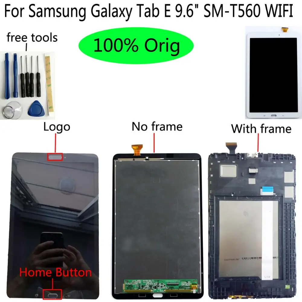 Оригинальный ЖК-дисплей Shyueda для Samsung Galaxy Tab E 9 6 дюйма сенсорный экран с
