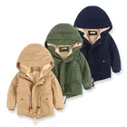 Куртки для мальчиков; Детский зимний комбинезон; Пальто для девочек из хлопка с капюшоном; Однотонные бархатные длинные детские зимние комбинезоны
