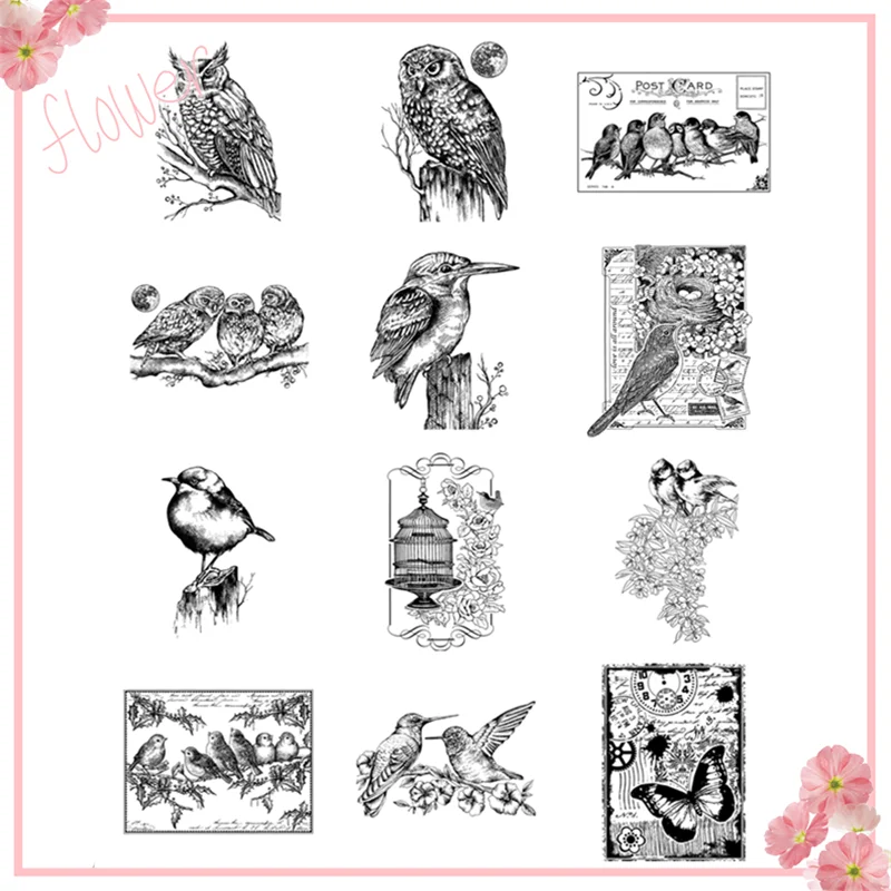 

New Arrival Clear Stamps 2021 Scrapbooking Paper Dragonfly Butterfly Bird Account Craft Set Card Transparent Christmas Stamps