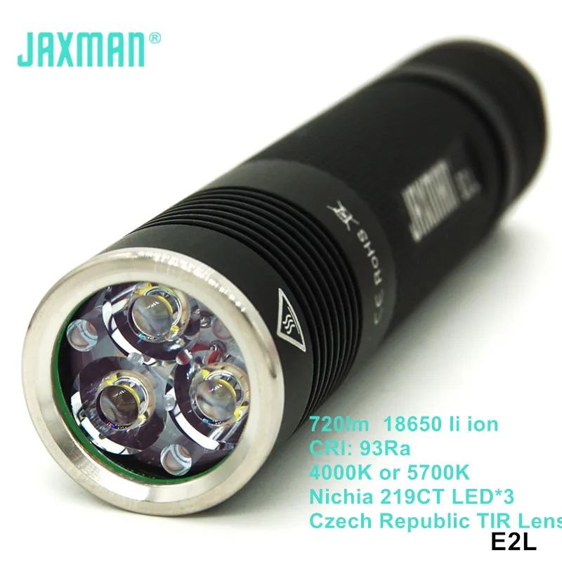 Jaxman E2L Nichia 219CT светодиодный фонарь с объективом TIR High CRI Теплый Холодный белый 18650