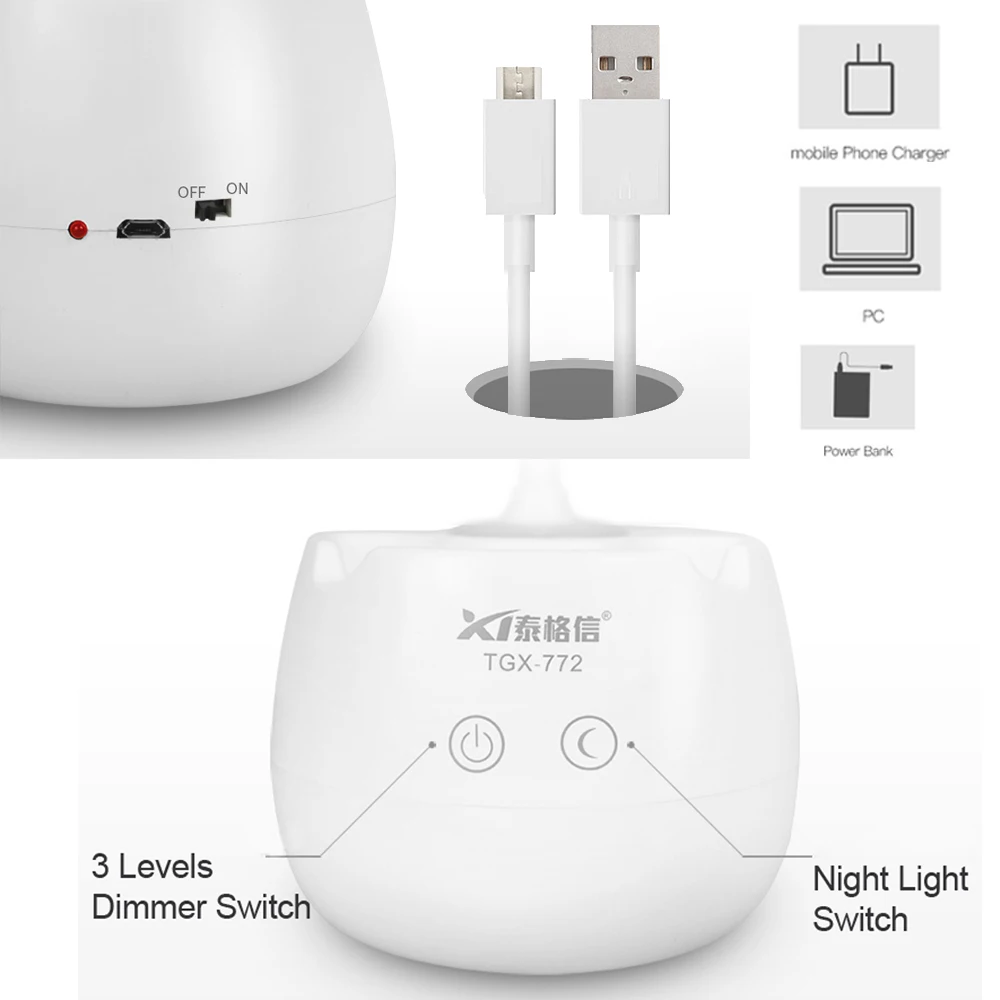 Светодиодный настольный светильник с ночной кисточкой сенсорный выключатель