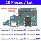 Зарядная док-станция с USB-разъемом, 10 шт., гибкий кабель для Samsung A10S, A20s, A30s, A50s, A10, A20, A30, A40, A50, A60, A70, A70s