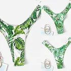 Шорты для плавания, трусы, женские сексуальные бикини, трусики, купальник с леопардовым рисунком листьев, Мягкий купальник, пляжная одежда с цветочным принтом, стринги