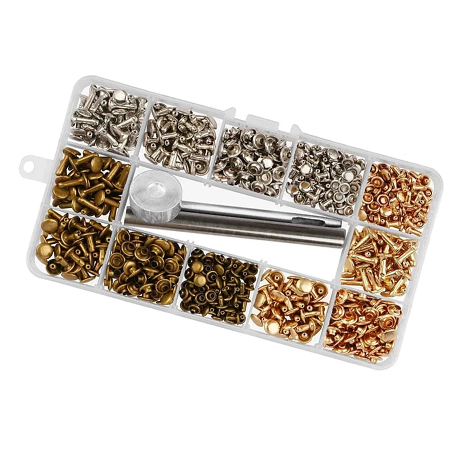 

Шляпа с заклепками из натуральной кожи с двойной заклепки трубчатые металлические шпильки с пирсинг плоскогубцы DIY Кожа ремесло набор креп...