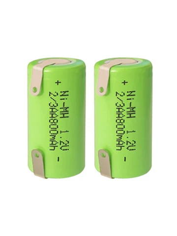 Перезаряжаемая батарея Ni-MH 2/3AA 1,2 в 800 мАч с никелевым листом для микротокового тонизирующего устройства для лица Nuface