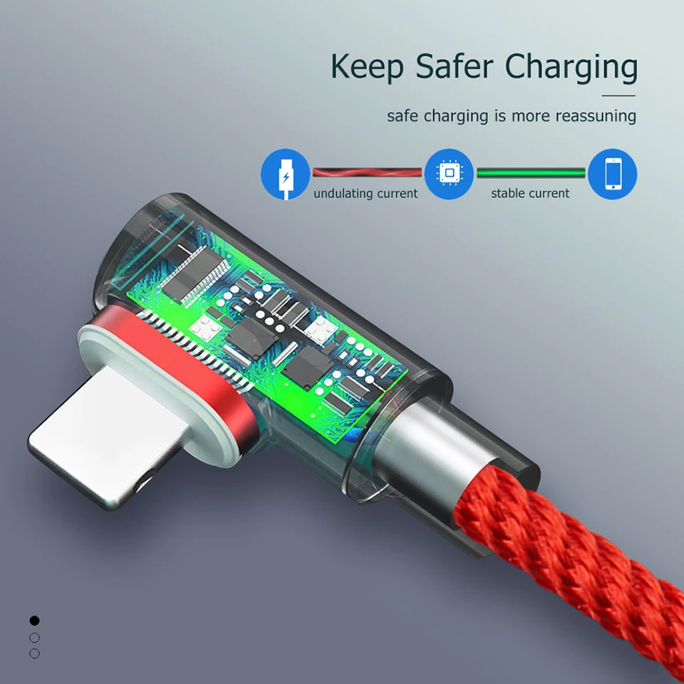 Магнитный usb-кабель для зарядки, 90 градусов, 3 А, быстрая зарядка, Micro usb type C, зарядное устройство для телефона, адаптер, освещение для iPhone, Xiaomi, USBC, провод