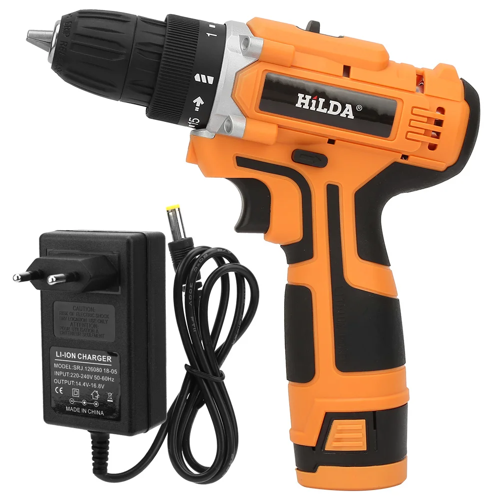

16.8V Household Cordless Rechargeable Lithium Electric Drill Screwdriver EU Plug 100-240V Lithium Battery Hand Drill