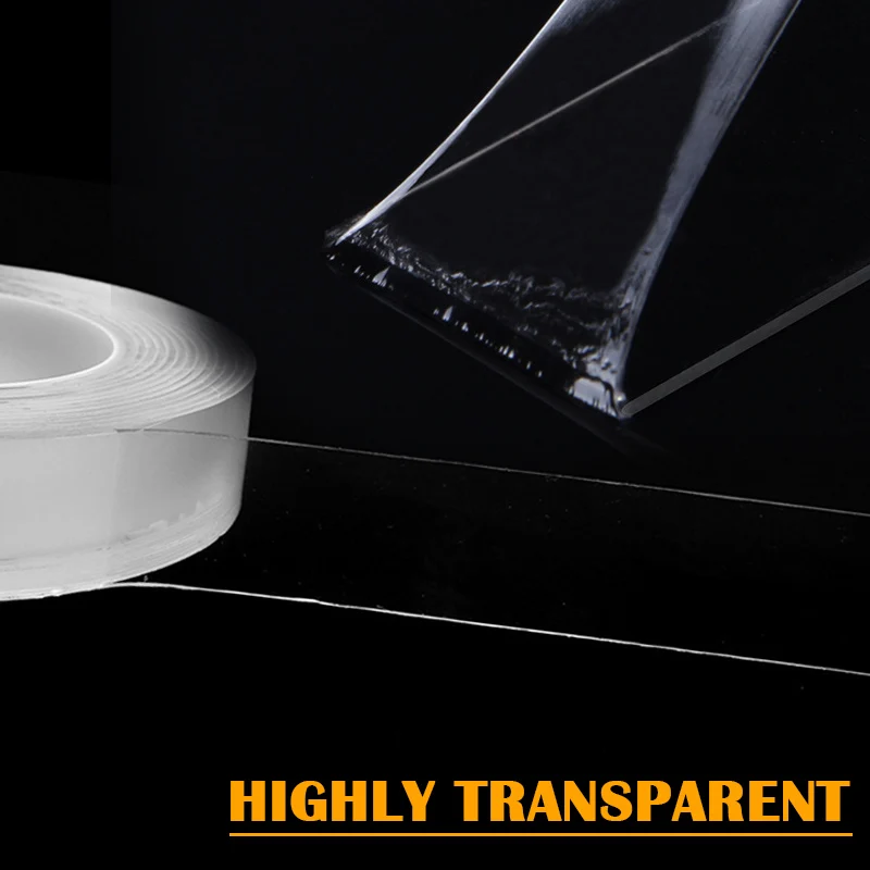 

1/2/3/5M Tape Double Sided Tape Transparent nano-tape Washable Reusable Adhesive Nano Traceless Sticker Cleanable Home