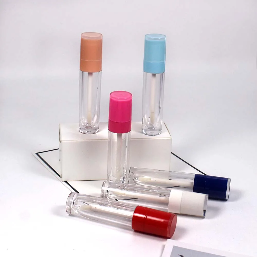 Тюбик для блеска губ прозрачный пластиковый розовый 6 мл