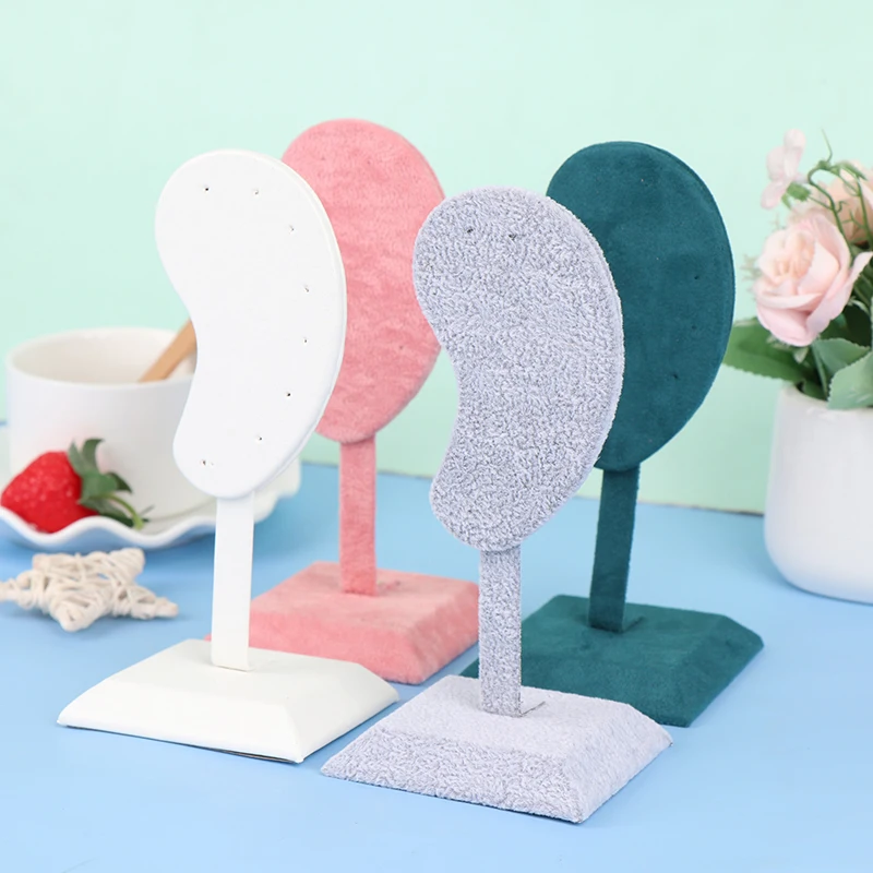 

Fashion Earring Display Stand Ear-shaped Ear Clip Stud Jewelry Display Organizer Stand Microfiber Earring Display Holder Hot