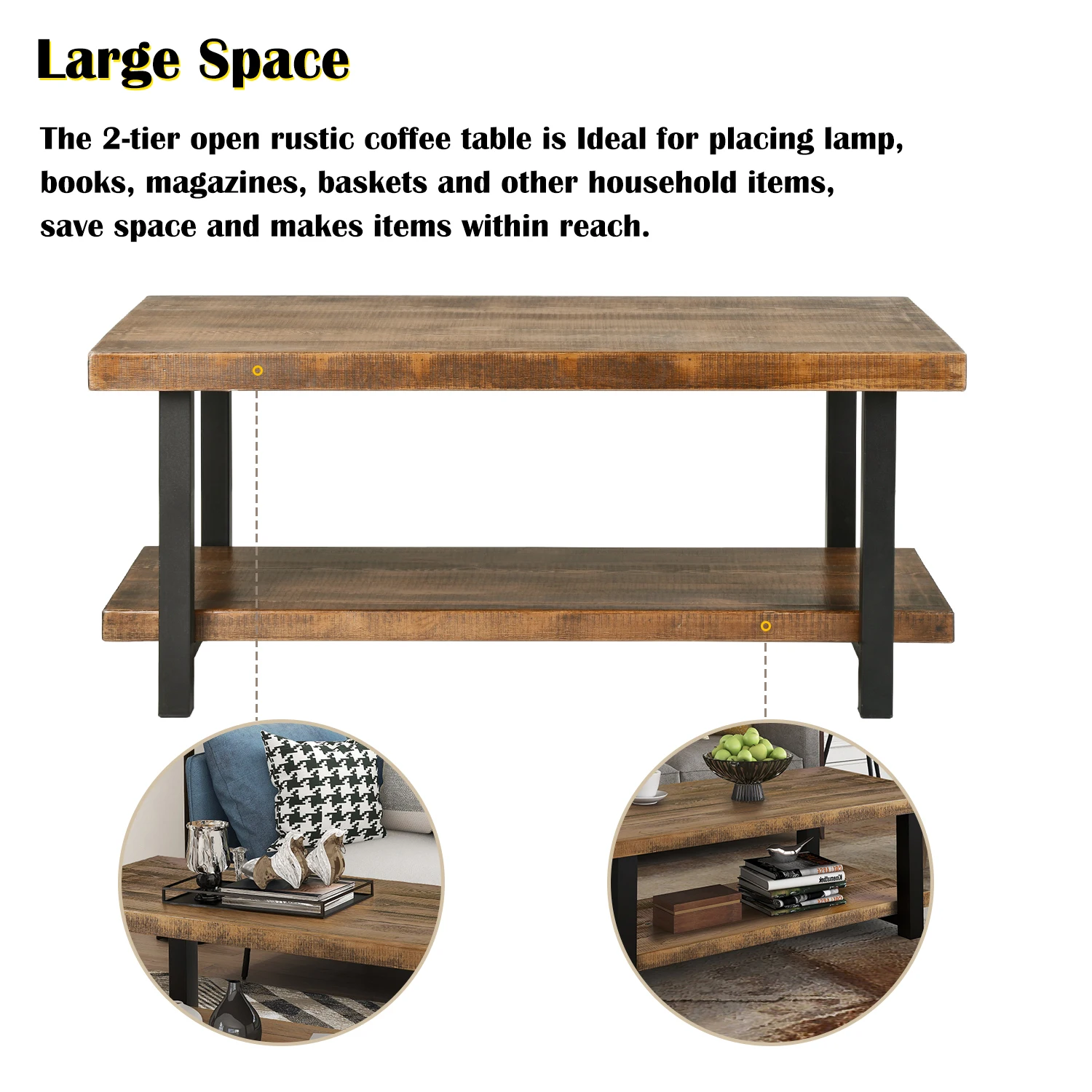 

Living Room Table Natural Living Room Furnitures Coffee Table With Storage Shelf Rectangle Modern Side Table For Living Room