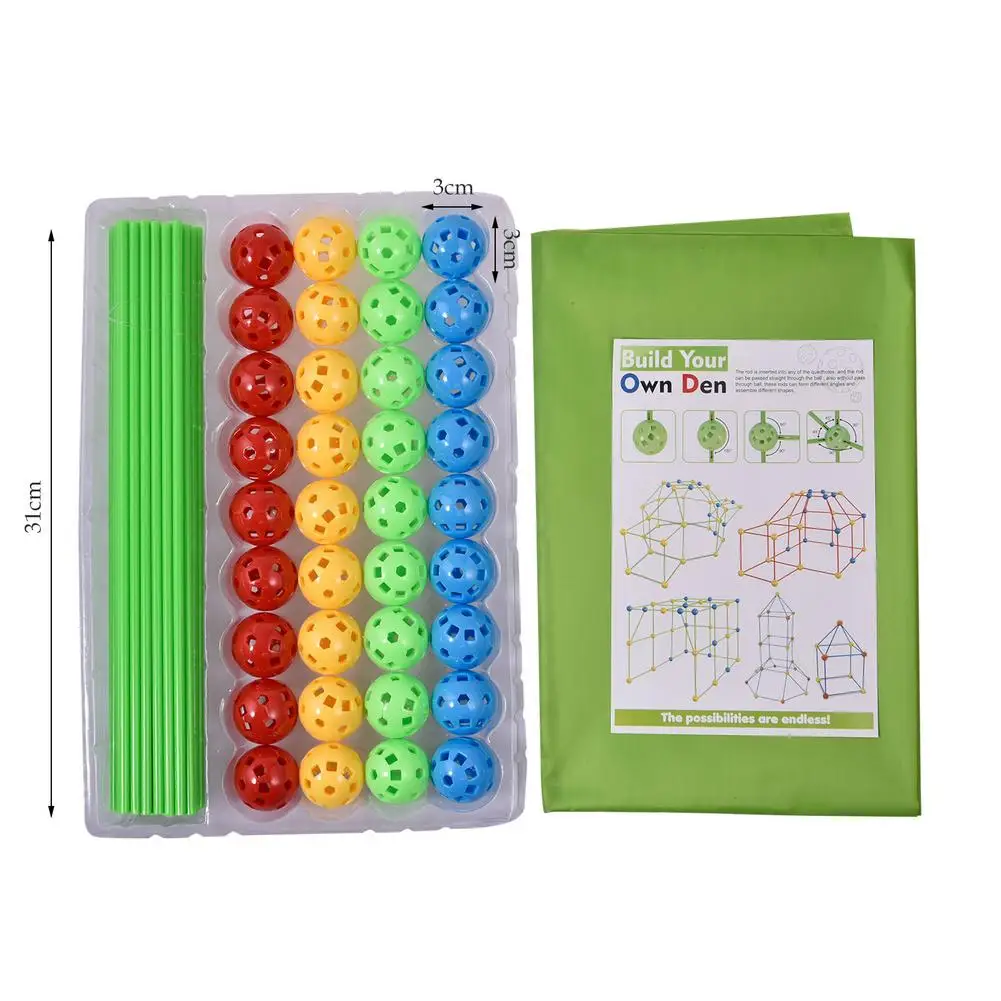 

Kids DIY 3D Play House Building Toys Construction Fort Building Castles Tunnels Tents Kit Building Block for Kids Birthday Gift