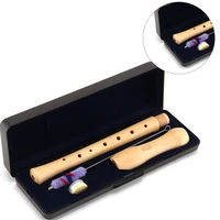 8 hole light brown maple wood material flute home school unique music teaching accessories for children german style clarinet