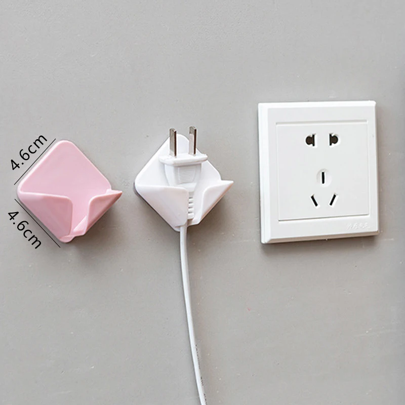 2pcs/lot Power Plug Socket Hanger Holder Nail-free Cord Storage Rack Wall Hooks Kitchen Hook Adhesive | Дом и сад