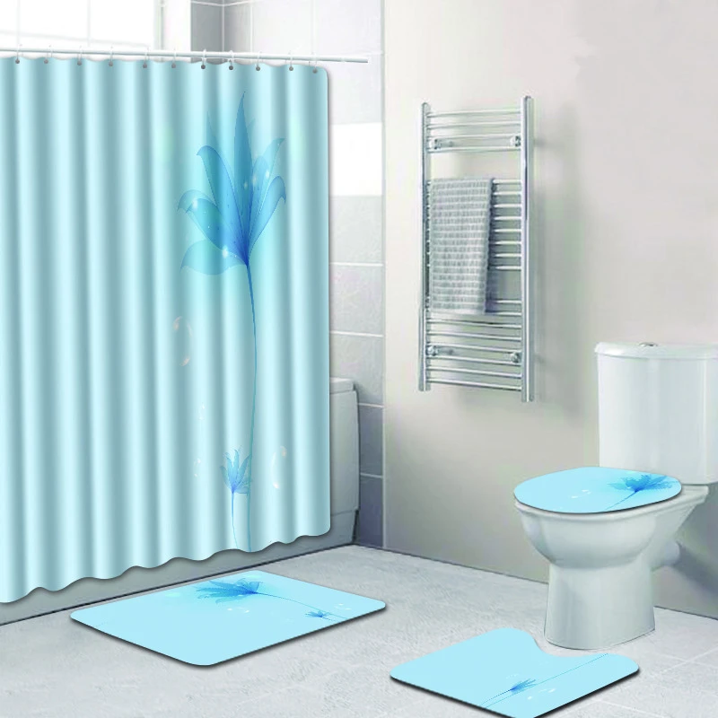 Zeegle для душа с рисунком Шторы коврик ванной комнаты Набор Туалет Тип из