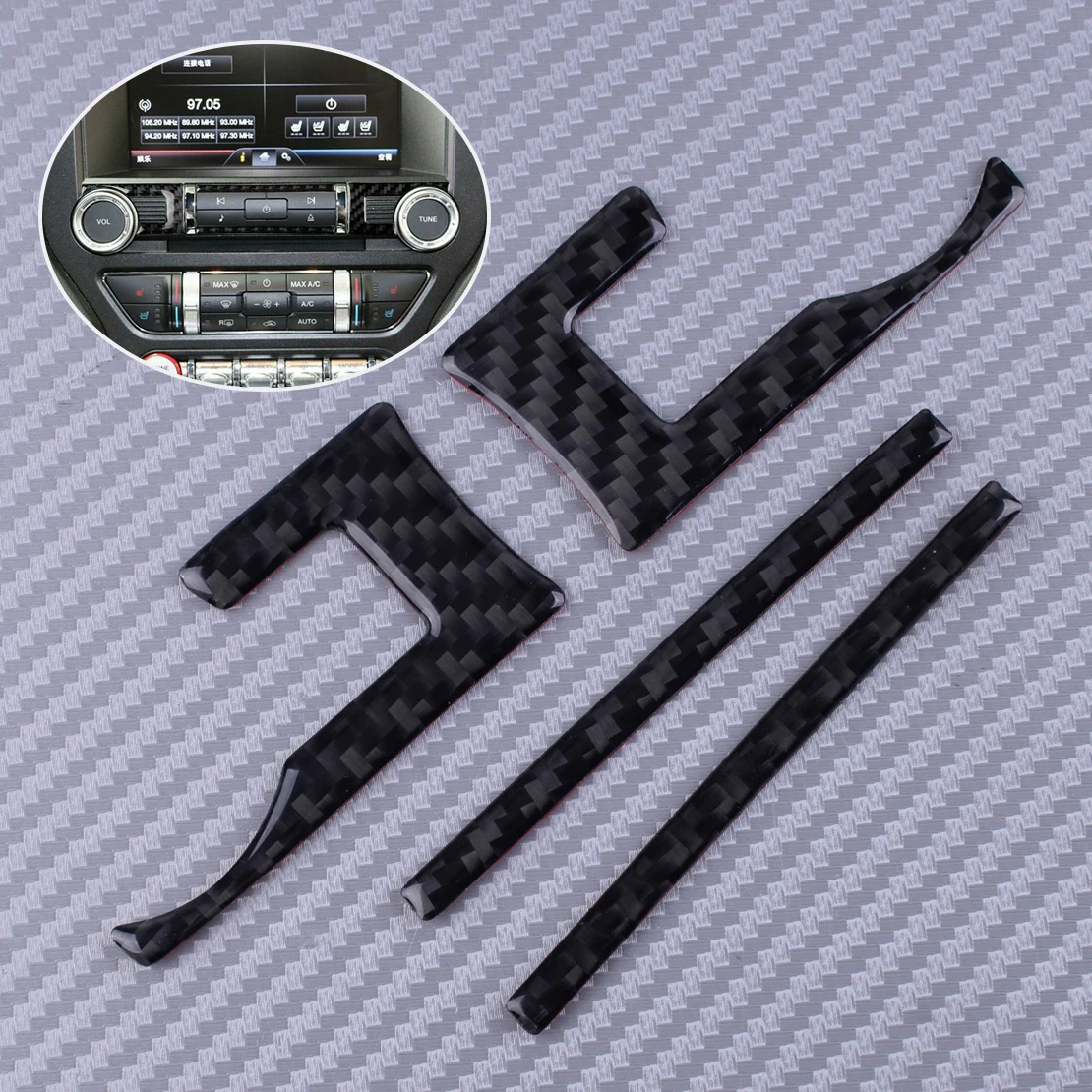 DWCX 4 шт. углеродное волокно стиль эпоксидная Автомобильная консоль CD